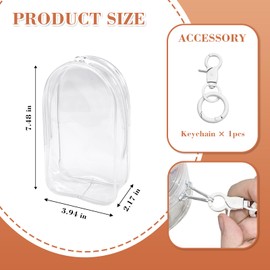 Limmoz Protective Case for Plush Doll, Clear PVC Plastic Display Bag with Keychain, Waterproof Zipper Storage Pouch Cover, Portable Carrying Case Organizer for Figure Blind Box Collectible Toy