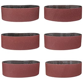POTUINOM Sanding Belts 6X48 Inches(150X1220mm)- 1 Each of 60/80/120/180/240/400 Grits Aluminum Oxide Sanding Belt, Best Suitable for Wood Sanding and Levelling- 6 Pack