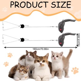 Pack of 4 Cat Toys Self-Employment Hanging Frame Cat Toy with Elastic Mouse, Interactive Dancer Cat Toy Mice for Cats Cat Toy with Elastic Mouse Cat Toys