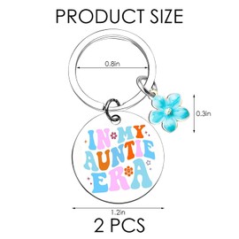 2 Pieces Cool Aunt Club Keychains, Creative Keychains, Stainless Steel Keychains, Gift Keychain, 1.2 x 1.2 inches, Modern