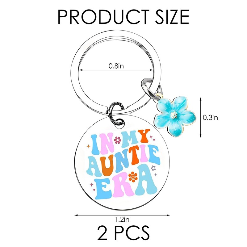 2 Pieces Cool Aunt Club Keychains, Creative Keychains, Stainless Steel
