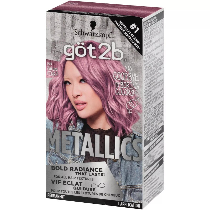 Got2b Metallics Permanent Hair Color M84 Sakura Pink Bold Radiance