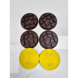 BRILLA 4" METAL BOND Diamond Polishing PAD 200GRiT for Concrete Marble Granite Floor 6p