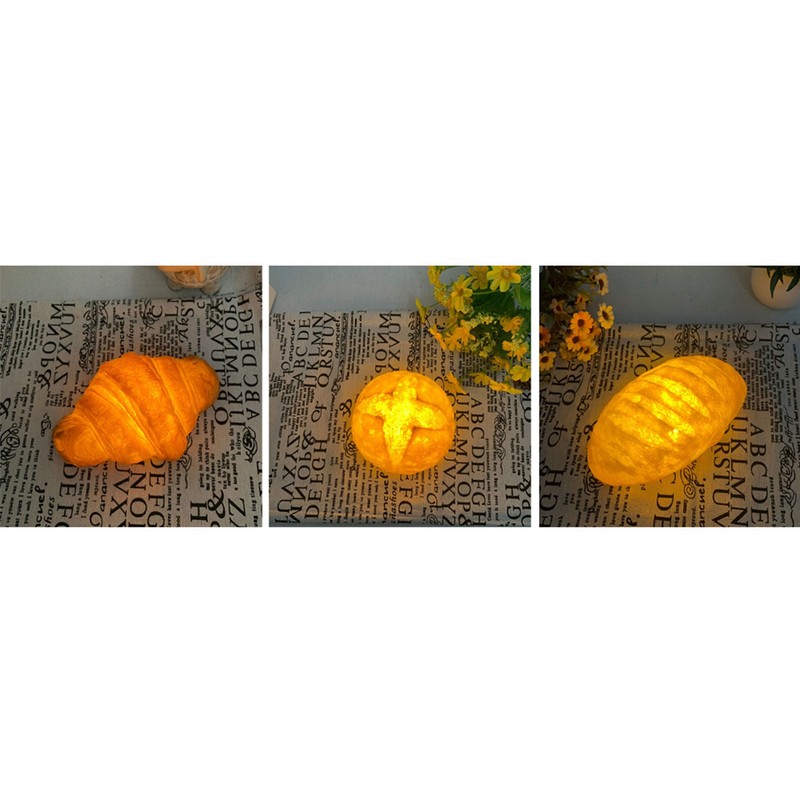 Bread Light Simulation Novelty Decorative Bedroom Bedside Battery LED Night