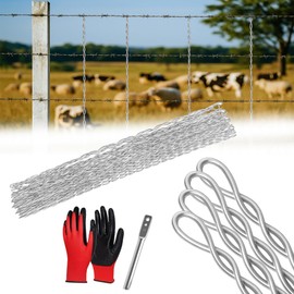 70 Pcs 42 Inch Wire Fence Stays for Barbed & Barbless Wire - High Strength Galvanized Fence Stays, Ranch Barbed Wire Fence Stays, Heavy 9 Gauge Steel