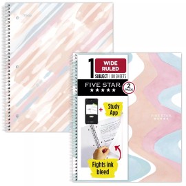 Five Star Spiral Notebook 1 Subject College Ruled 80 Sheets Water Resistant 2...