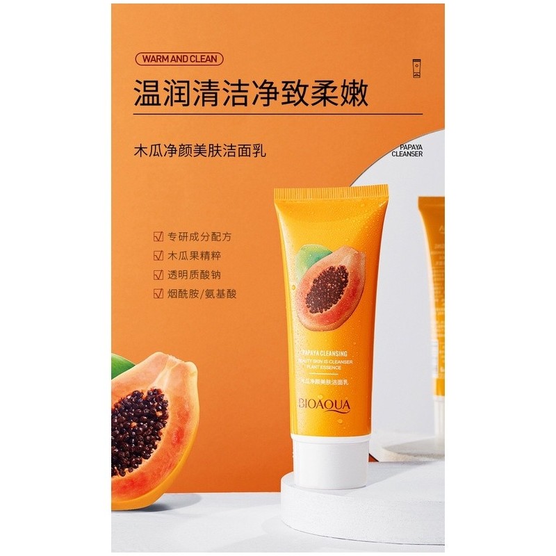 BIOAQUA Papaya Extract Cleansing Beauty Skin Cleanser 100g
