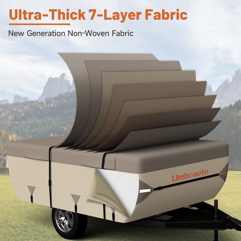 Umbrauto Pop Up Camper Cover for 12'-14' Folding Tent Trailer
