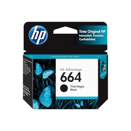 HP Cartucho de Tinta 664 Negra Original, Compatibilidad con Impresora Deskjet 4535, 4675, 3835, 1115, 2135, 3635, 2675, 3775, 3785, 3787, 3789, Rendimiento hasta 120 páginas (F6V29AL)