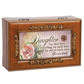 Cottage Garden Daughter Everything We Asked for Woodgrain Embossed Jewelry Music Box Plays You Light Up My Life