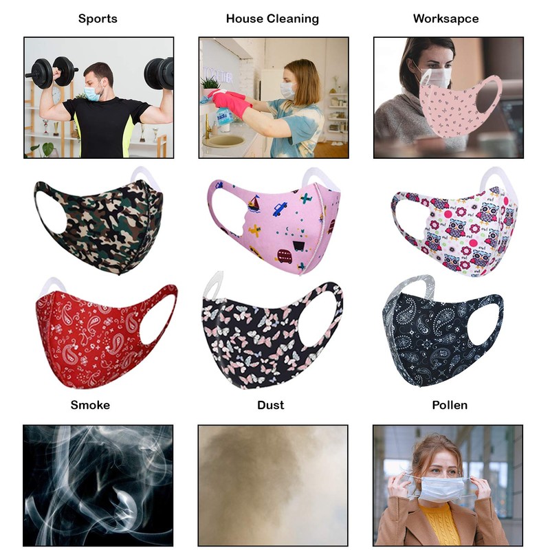 Kids Reusable Washable Bandana Face Mask, Ice Silk Cotton Breathable