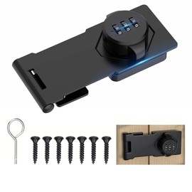 Cabinet Lock Keyless 3-Digit Password Combination Code Hasp Latch Lock Twist Knob Wooden Drawer Cupboard -4 inch（Black