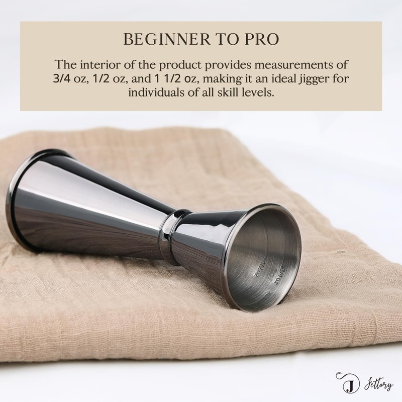 Jettory Jigger - Japanischer Jigger 1oz / 2oz mit Messungen