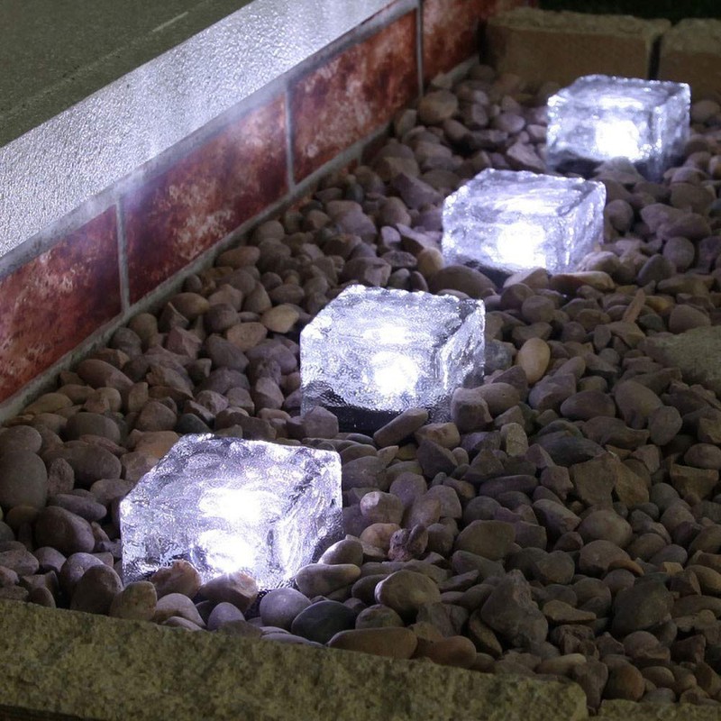 Horing Solar Glass Brick Light - Crystal Brick Stone -