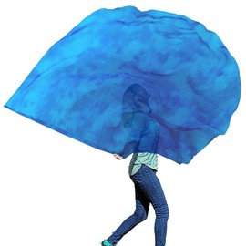 Wuchieal 55" 1 Pack praise flags for worship flag,praise flag Semicircle Worship Angel Wing Flag for Church Dance Banner, Color Guard flag for Teenager-LL#NAVY-BLUE