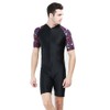 WOWDECOR Surfing Swimsuits for Women Men One Piece Short Sleeve