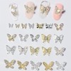 22 Pcs 3D Butterfly Nail Charms Crystals Diamonds Rhinestones, Crystals