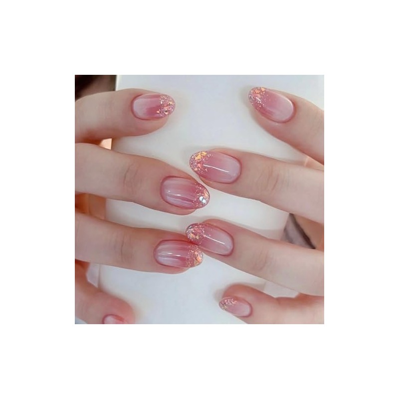 24 Piezas de Uñas Postizas a Presión, Uñas Falsas Cuadradas