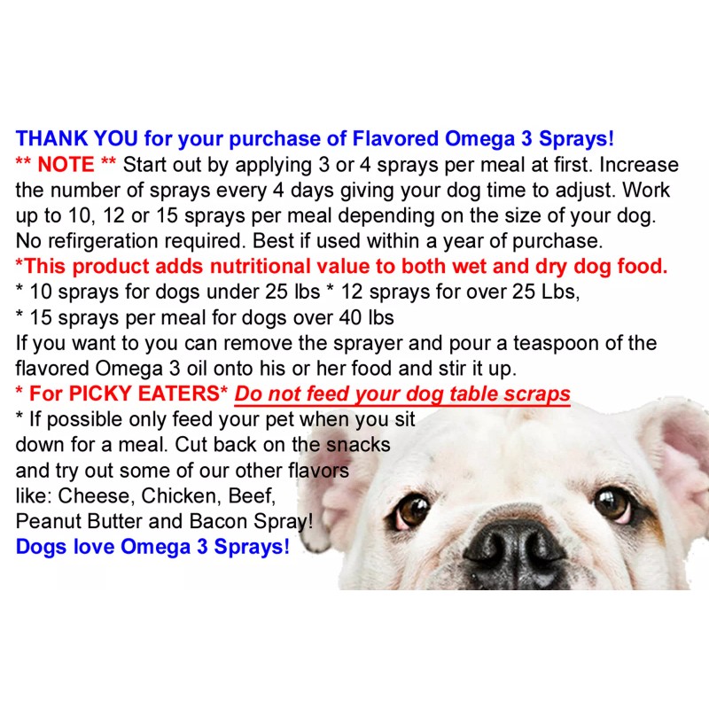 Flavored Sprays Dog Food Sauce PB2 BF2 BAC2