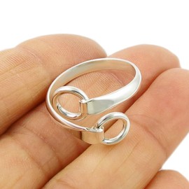 The Mexican Collection Horse Snafflebit Solid 925 Sterling Silver Equestrian Riding Tack Wrap Ring Jewellery (O)