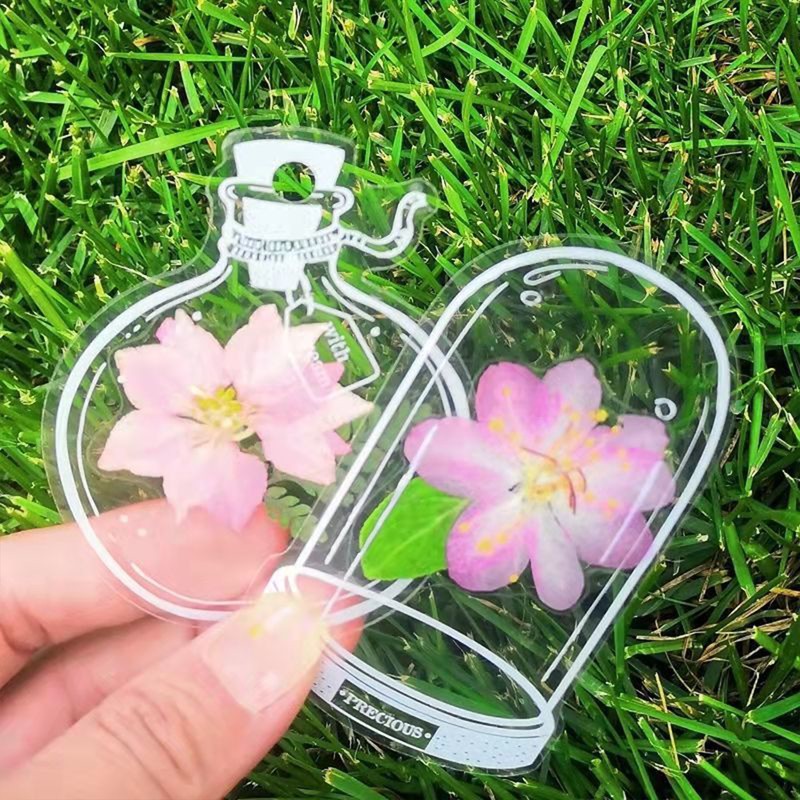 DIY Handmade Homemade Ins Bookmark Transparent Dried Flower Bookmarks