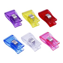 Fezf Pack of 30 Sewing Accessories, Fabric Clips, 6 Colours for Sewing, Quilting Clips, Crochet