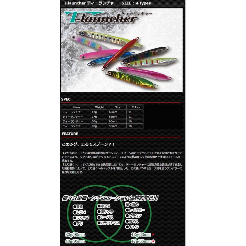 IVYLINE(アイビーライン) メタルジグ Tランチャー 63mm 12g ピンクパール(グロー) A10 ルアー