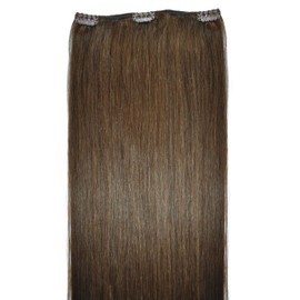 1 Piece, 100% REAL, Luxury, Clip-In Hair Extensions - 30 Grams, Remy, Human Hair (1pc, 18 inch, 6, Natural Brunette Brown)