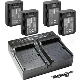 BM 4 NP-FZ100 Batteries and Dual Bay Charger for Sony Alpha 1, ZV-E1, ZV-E10 II, FX3 FX30, a7C a7C R, a7C II, a7S III, a6600 a6700, a7 III, a7 IV, A7RIII, a7R IV, a7R V, a9 II, a9 III, A9R, A9S Camera
