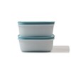 TUPPERWARE Freezer Containers 450 ml (2) White/Blue Ice Crystal Container