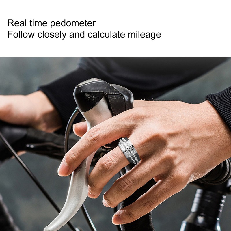 Smart Activity Tracker Ring With Charging Case Rhinestone Decorative IP67