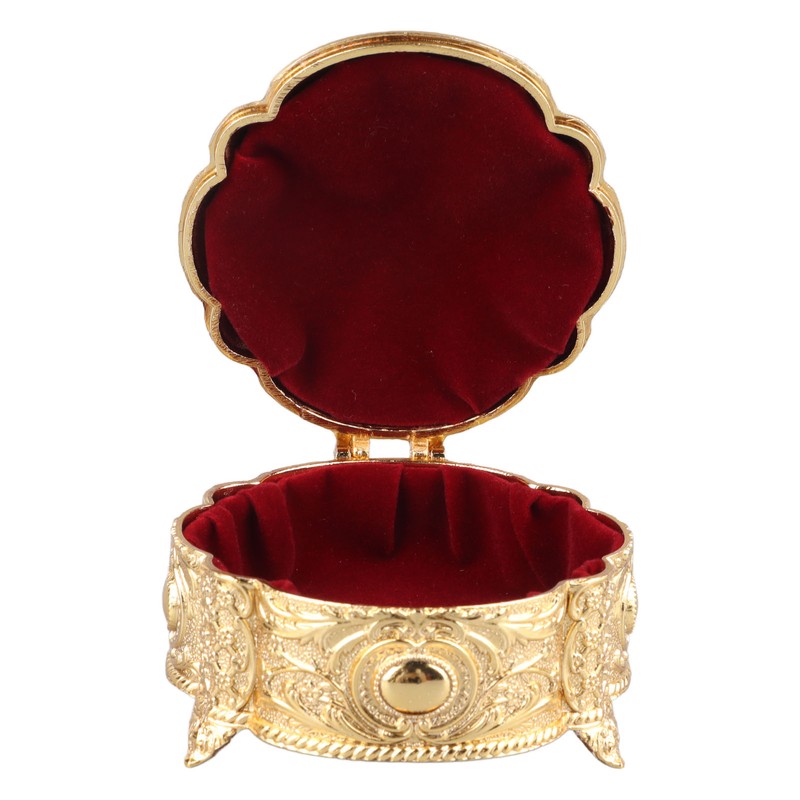 Metal Jewelry Box Innovative Light Luxury Shell Flower Round Trinket