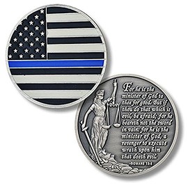 Thin Blue Line Police Blue Lives Matter Challenge Coin