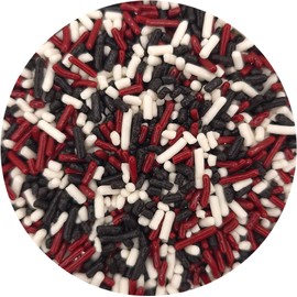 NCS South Carolina Football Black, White and Burgundy Jimmies Edible Sprinkles, 8 ounces - Great for Cupcakes, Cookies, Cakes, Cakes Pops, Donuts