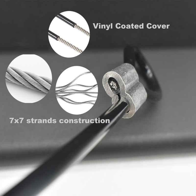 Floyutin 10 pcs 2mm Vinyl Coated Stainless Steel Cable with