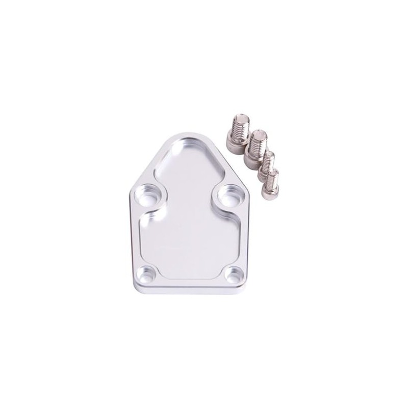 Aeroflow AF64-2028S Billet Fuel Pump Block Off Plate Silver Suits