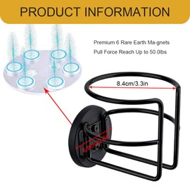 Magnetic Cup Holder with 2 Screws Mount, Car Cup Holder, Fully Covered Anti Drop Drink Holder, Heavy Duty Portable Bottle Holder for Tractor Truck School Bus Refrigerator Treadmill (2PCS)