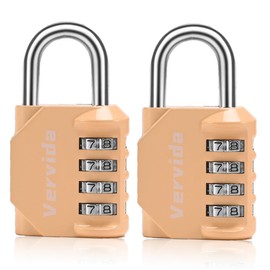 Combination Lock Resettable Peachy-Pink 2 Pack 4 Digit Outdoor Waterproof Combo Padlock for School Gym Locker, Sports Locker, Fence, Toolbox, Gate, Hasp Storage