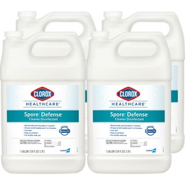 Clorox Healthcare Spore Defense Cleaner Disinfectant, Closed System Refill Bottle, 128 Fluid Ounces, Pack of 4 (Package May Vary)