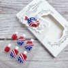 24Pcs 4th of July Press on Toenails Short Square Fake