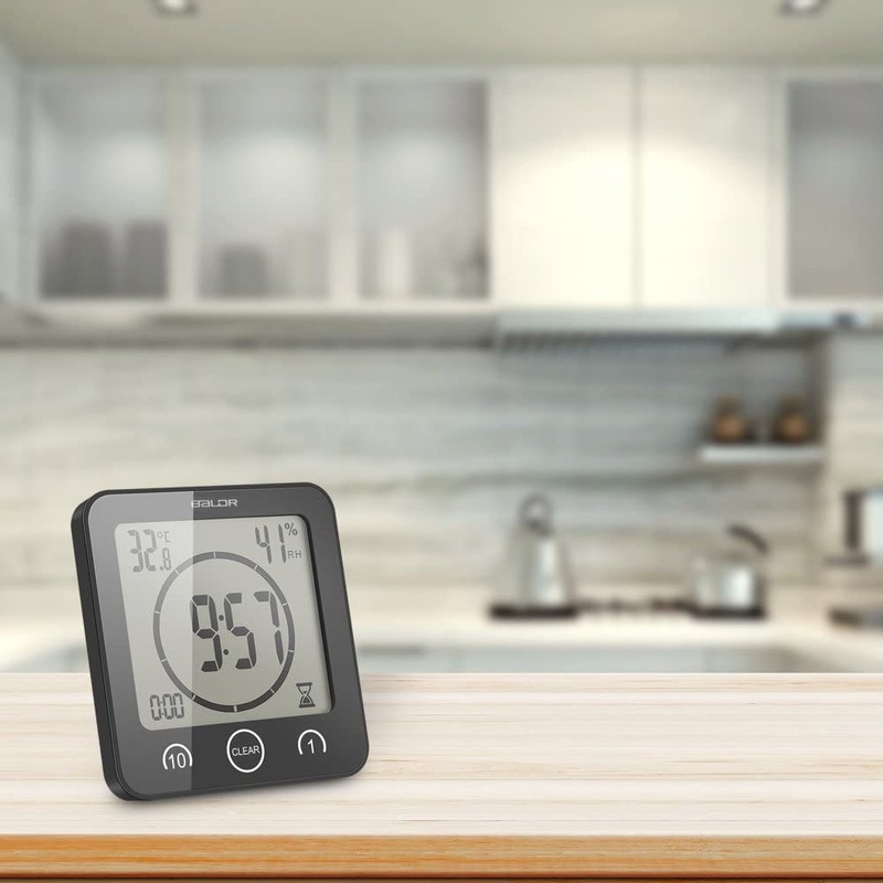 HONPHIER Bathroom Clock Digital Shower Clock Touch Screen Timer with