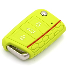 CYK www. CoverYourKey .de Schlssel Hlle VB fr 3 Tasten Auto Schlssel Silikon Cover Schlsselhlle Etui Schutzhlle (Limegreen)