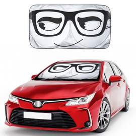 EcoNour Windshield Sun Shade Foldable Car Front Window Sunshade | Durable 240T Material Car Sun Visor for UV Rays & Sun Heat Protection | Car Interior Accessories | Medium (64 inches x 32 inches)