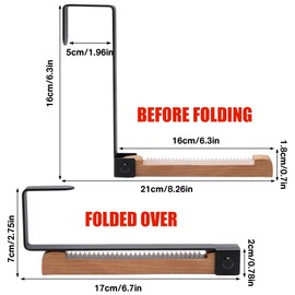 Rebanky 2 Pcs Foldable Over Door Hangers Hook No Drilling Folding Door Hooks Foldable Over Door Drying Door Hooks Folding Door Hook with Anti Slip Pads for Hanging Clothes, Backpacks, Scarves