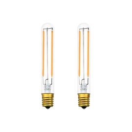 Luxvista 4W T6.5 LED Tubular Filament Bulb - Dimmable E17 Intermediate Base T6.5 LED Appliance Light 40W Incandescent Equivalent for Exit Sign Light, Refrigerator, Freezer Warm White 2700K (2-Pack)