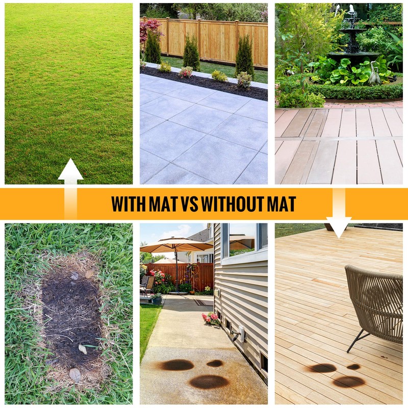 B.H products Fire Pit Mat (24 inch),3-Layers Fire Resistant Round