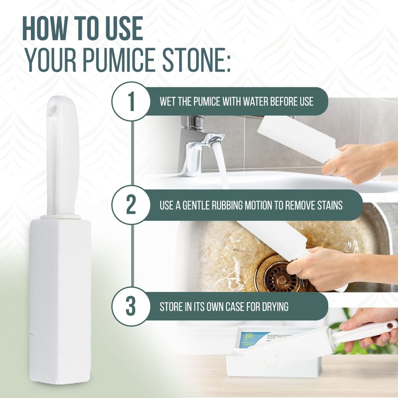 Powerstone Pumice Stone Toilet Bowl Cleaner with Handle (2-pack) -