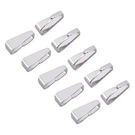 UNICRAFTALE 100pcs 2.5mm Wide Stainless Steel Snap On Bails Mental Pinch Clip Clasp Bail Hook Pendant Components for Bracelets Charm Jewelry Making Crafts