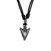 BlueRica Arrowhead on Adjustable Black Cord Necklace (Old Silver Finish)