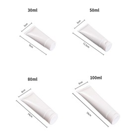 20PCS 50ml/1.3oz Empty White Plastic Cosmetic Lotion Tubes Squeeze Bottles Refillable Travel Makeup Sample Toiletry Facial Cleanser Shampoo Shower Gel Container Storage with Flip Cap